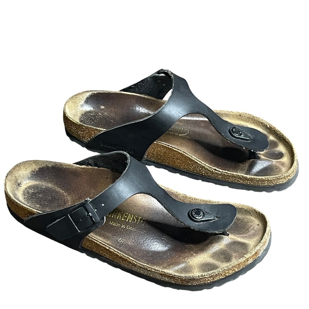 Birkenstock Gizeh Black Birko-Flor Thong‎ Sandals Women's Size  9